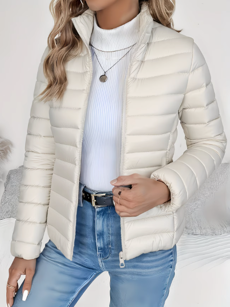 Women's Quilted Roll Neck Winter Jacket - photo 5