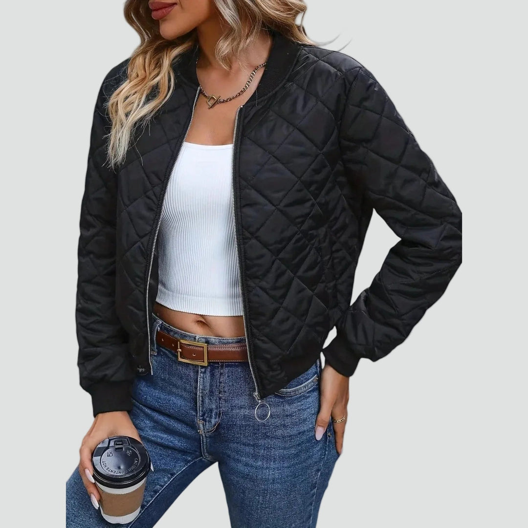 Women's Quilted Zip-Front Bomber Jacket - photo 4