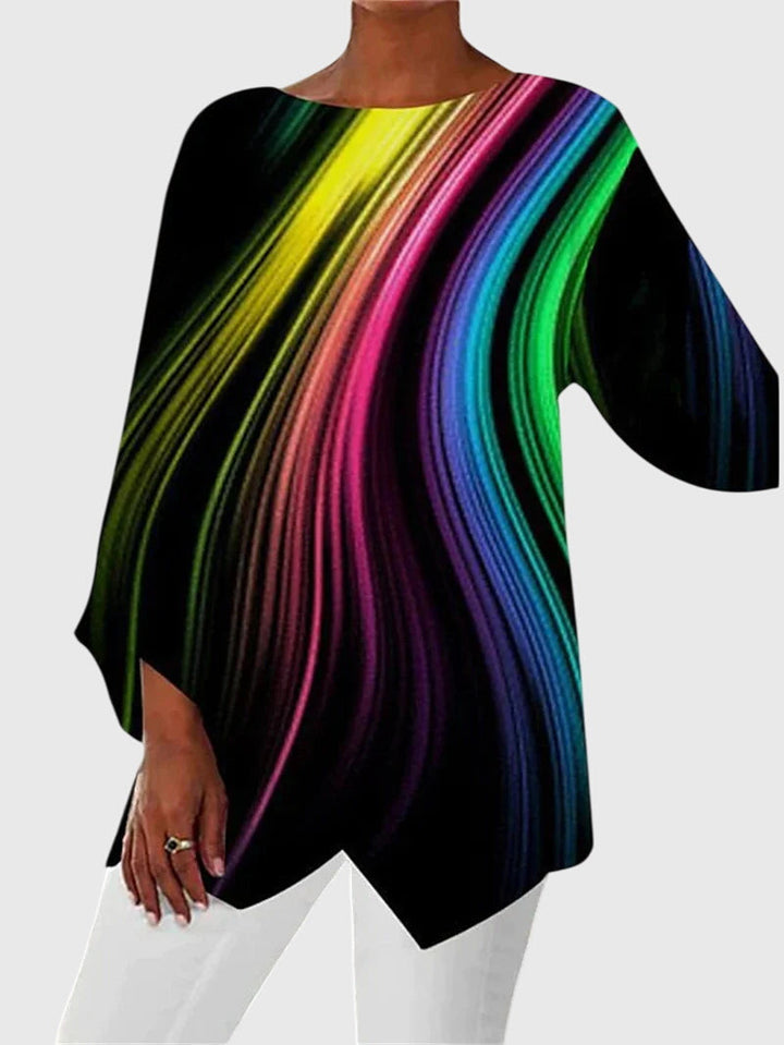 Women's Relaxed Asymmetric Top with Long Sleeves - photo 3
