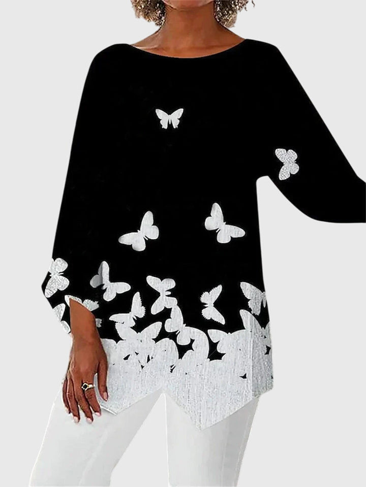 Women's Relaxed Asymmetric Top with Long Sleeves - photo 5
