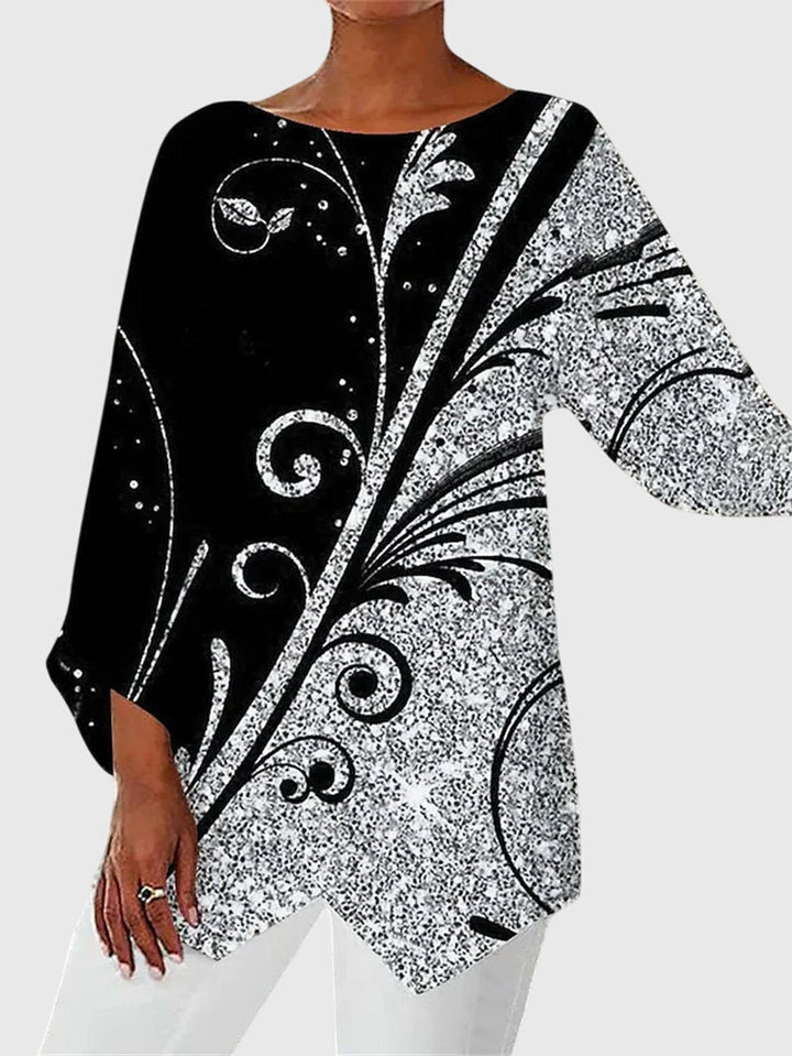 Women's Relaxed Asymmetric Top with Long Sleeves - photo 6