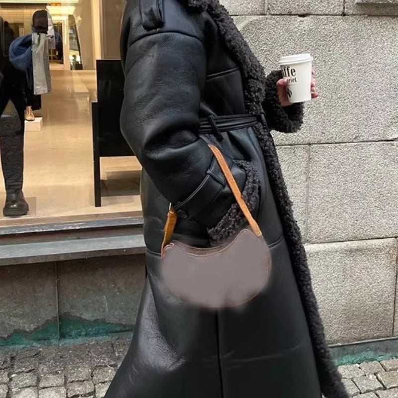 Women's Relaxed Belted Coat with Long Sleeves - photo 4