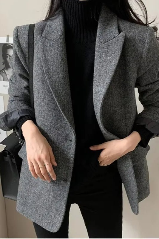 Women's Relaxed Blazer with Button Front - photo 2
