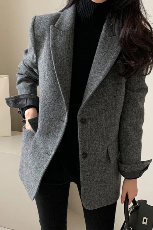 Women's Relaxed Blazer with Button Front - photo 7