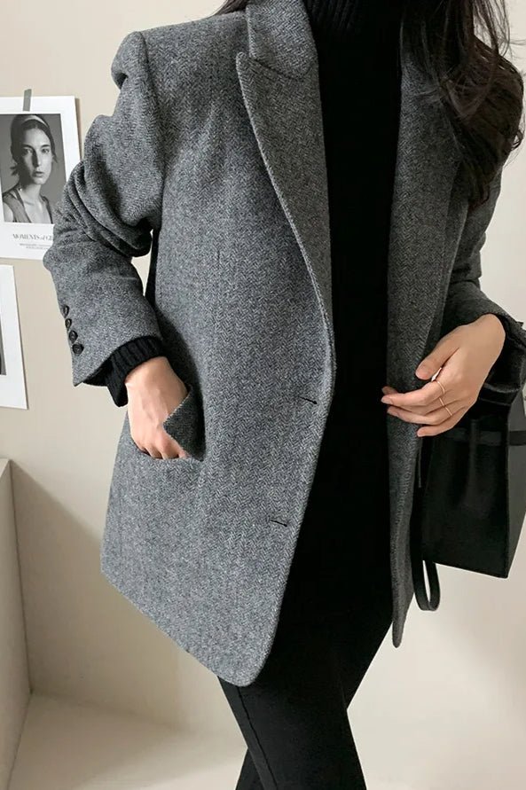 Women's Relaxed Blazer with Button Front - photo 8