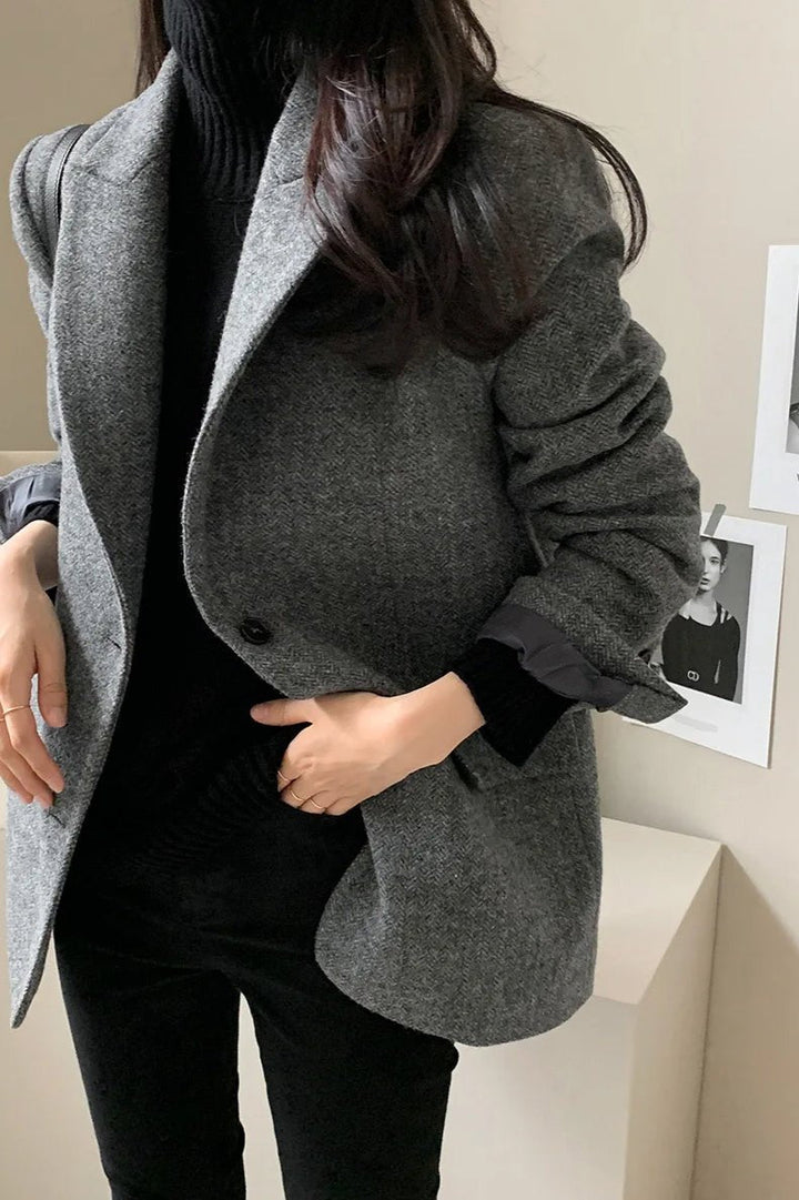 Women's Relaxed Blazer with Button Front - photo 9
