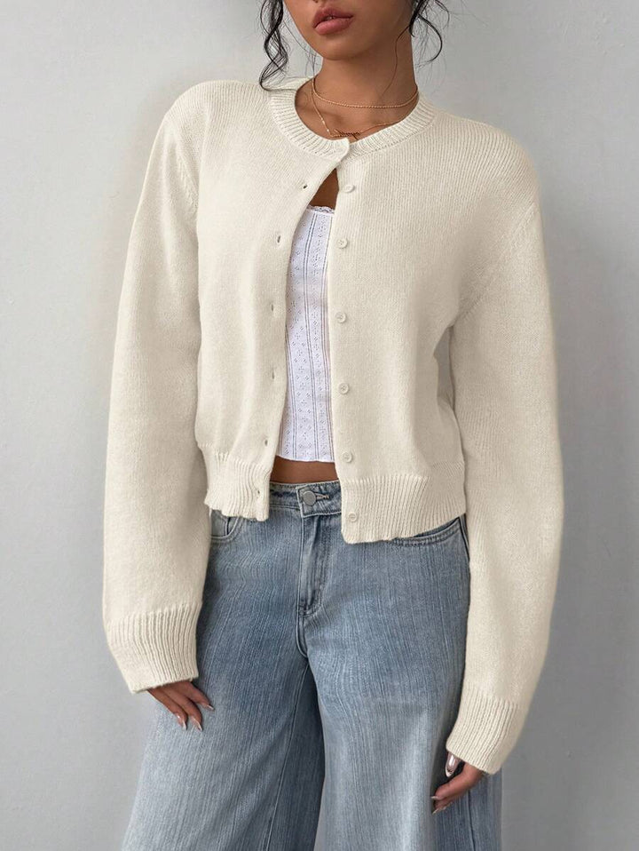 Women's Relaxed Button-Front Cardigan with Collar - photo 1