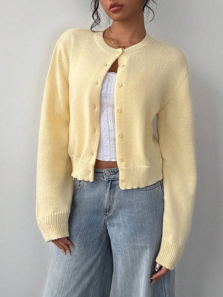 Women's Relaxed Button-Front Cardigan with Collar - photo 2