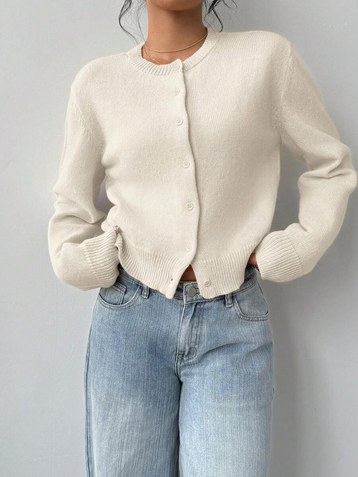 Women's Relaxed Button-Front Cardigan with Collar - photo 6