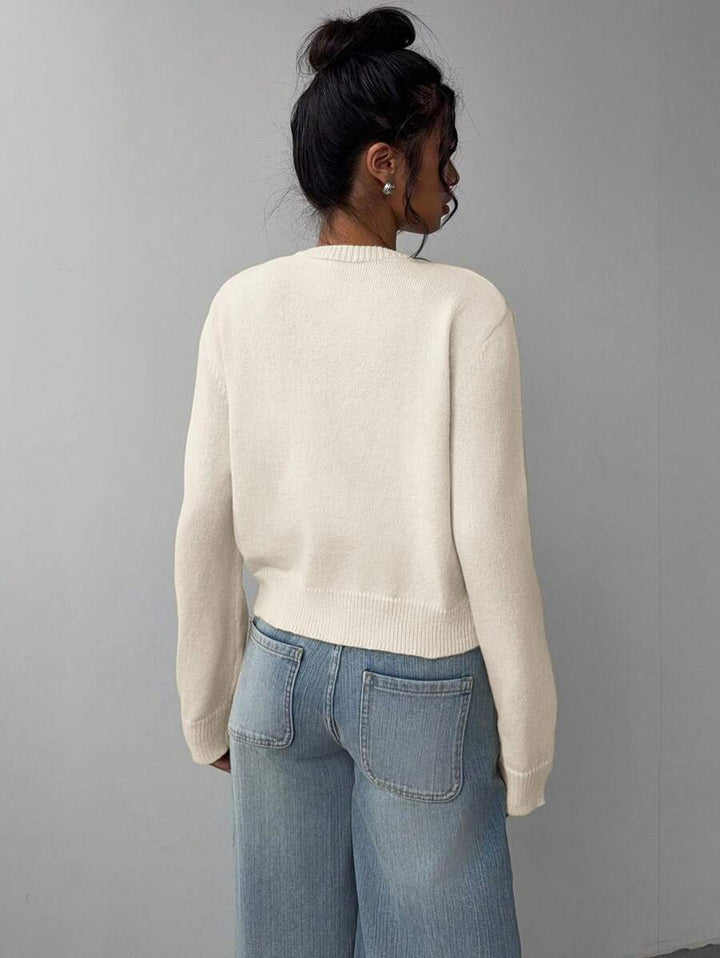 Women's Relaxed Button-Front Cardigan with Collar - photo 7