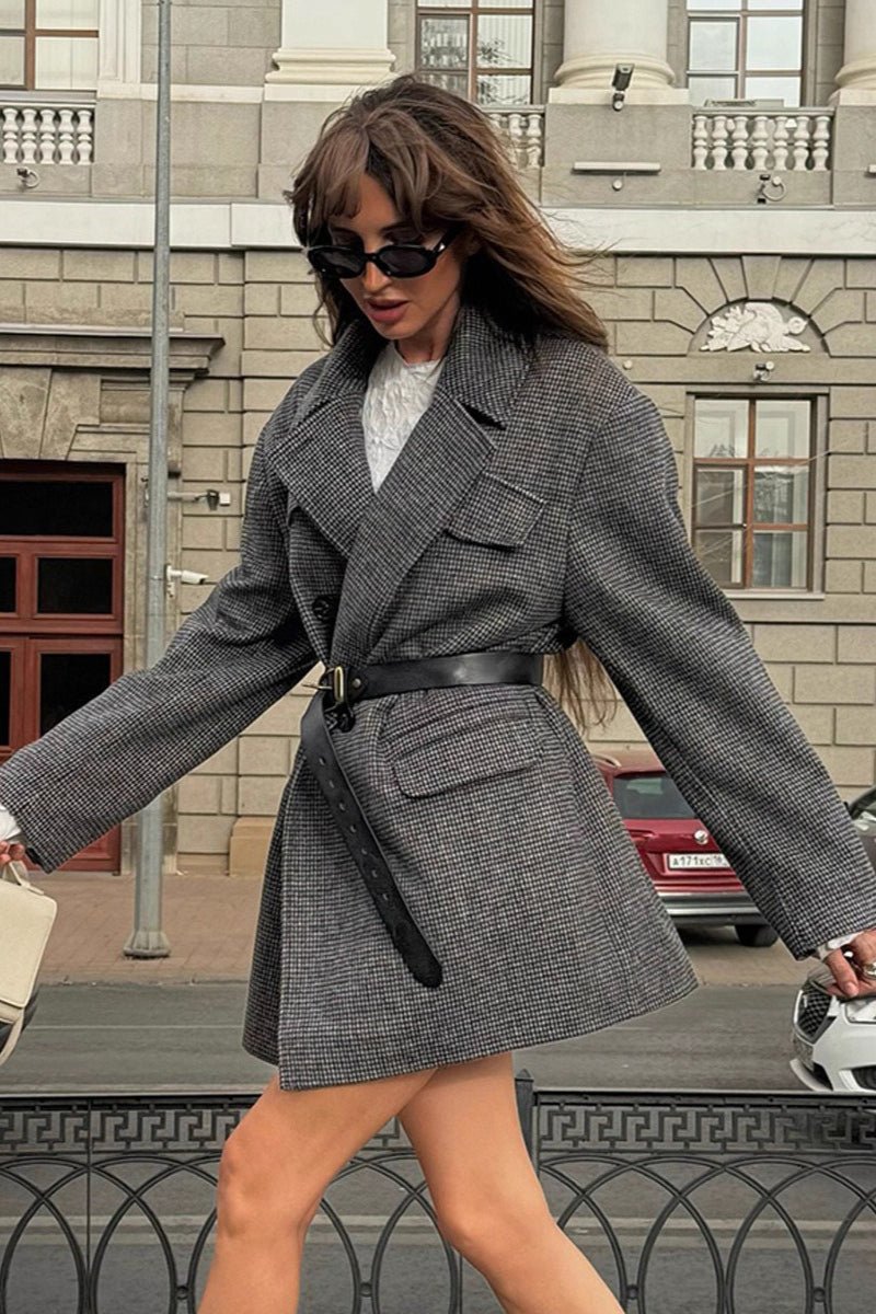 Women's Relaxed Button-Front Coat with Collar and Long Sleeves - photo 4
