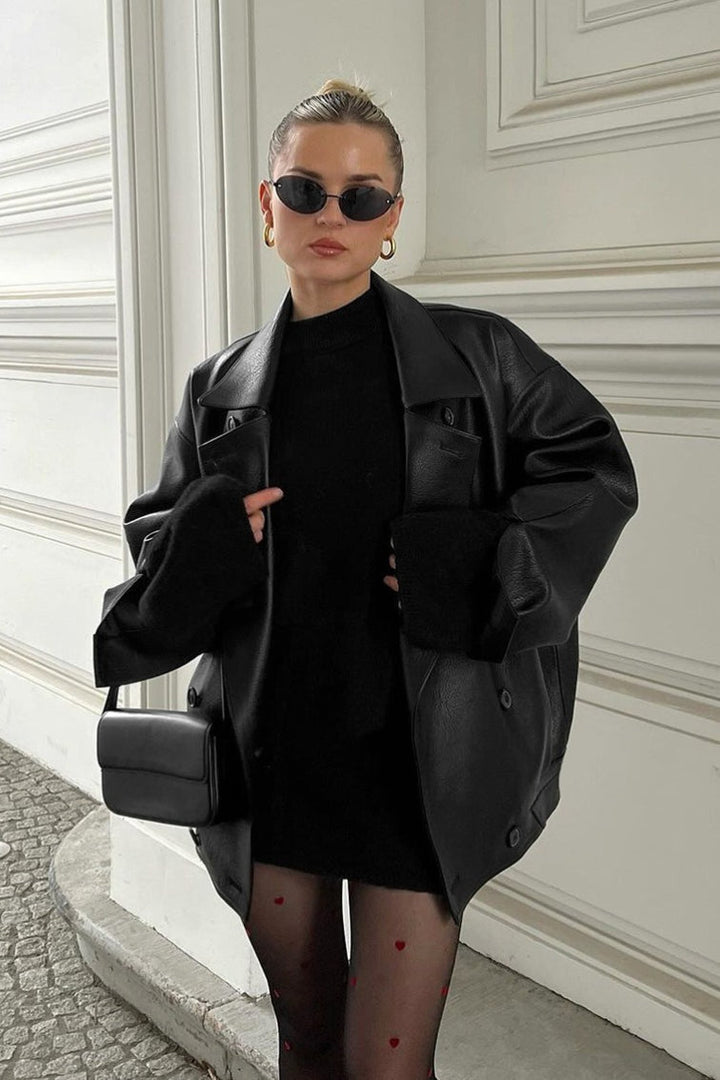 Women's Relaxed Button-Front Coat with Hood - photo 8
