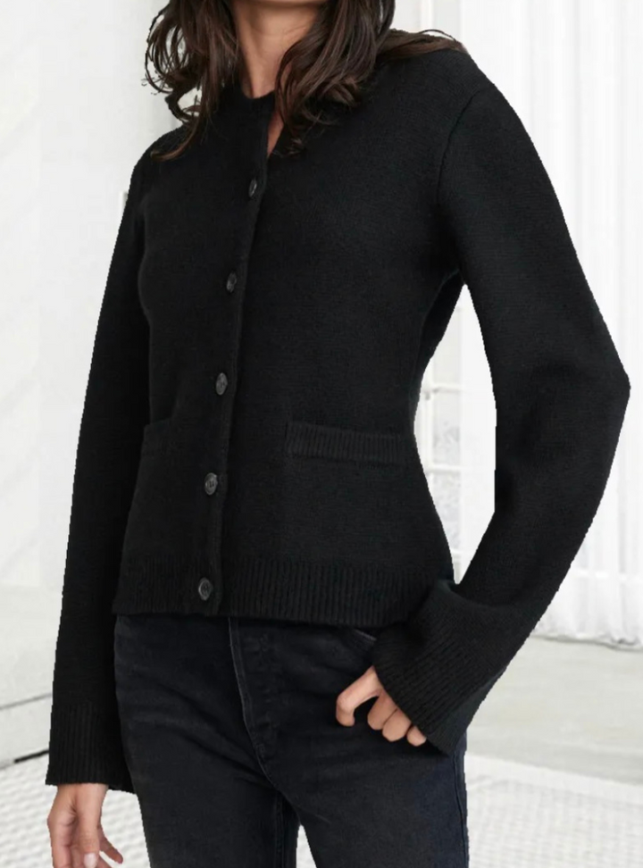 Women's Relaxed Cardigan with Button Front - photo 3