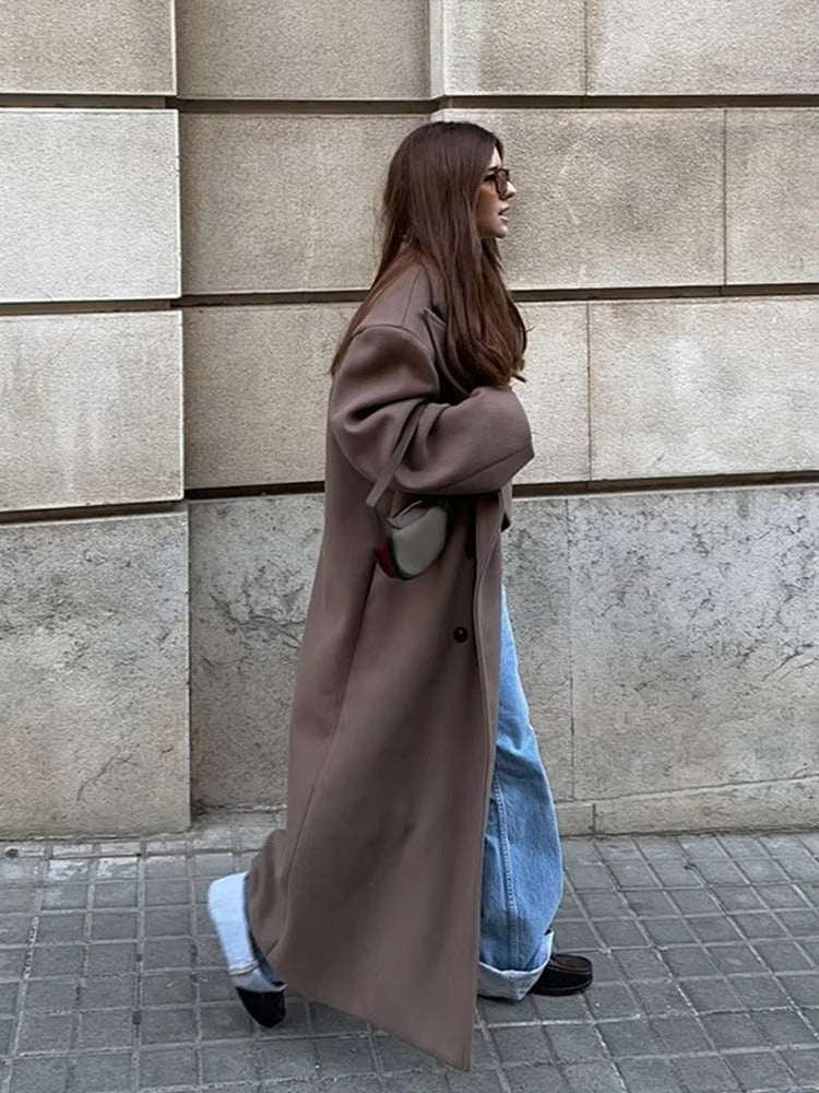 Women's Relaxed Coat in Brown - photo 10
