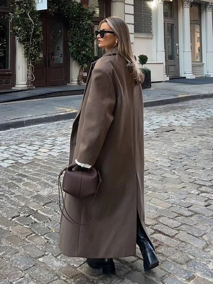 Women's Relaxed Coat in Brown - photo 3