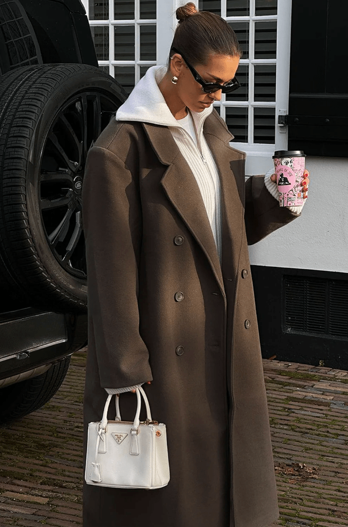 Women's Relaxed Coat in Brown - photo 5