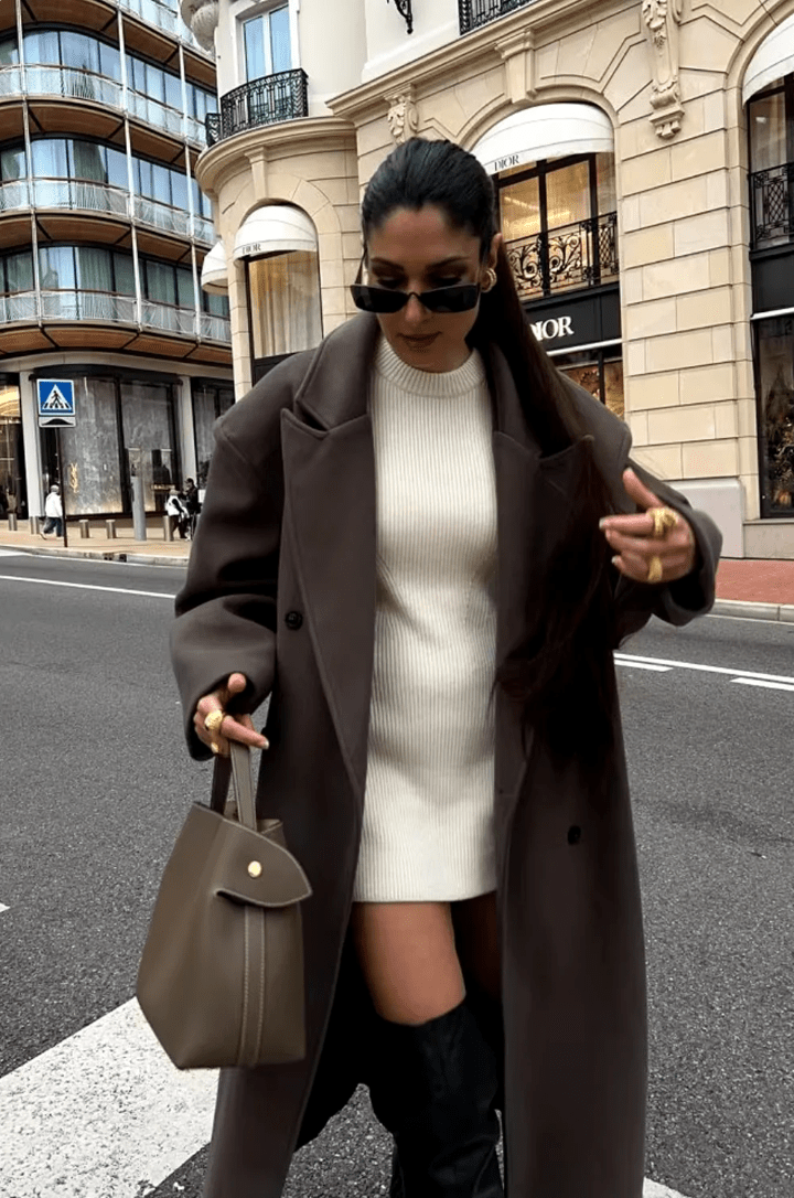 Women's Relaxed Coat in Brown - photo 6