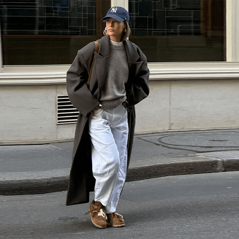 Women's Relaxed Coat in Brown - photo 7