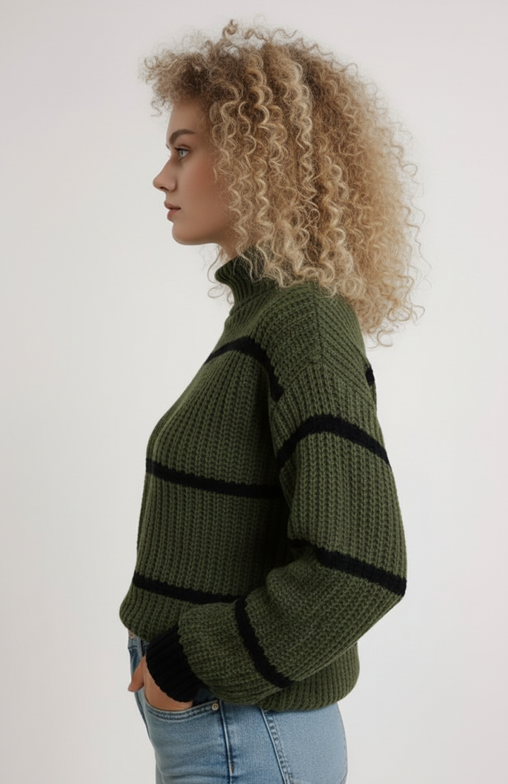 Women's Relaxed Collared Jumper with Roll Neck - photo 4