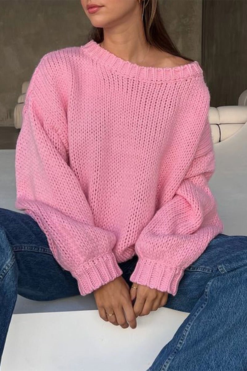 Women's Crew Neck Jumper with Drop Shoulders - photo 10