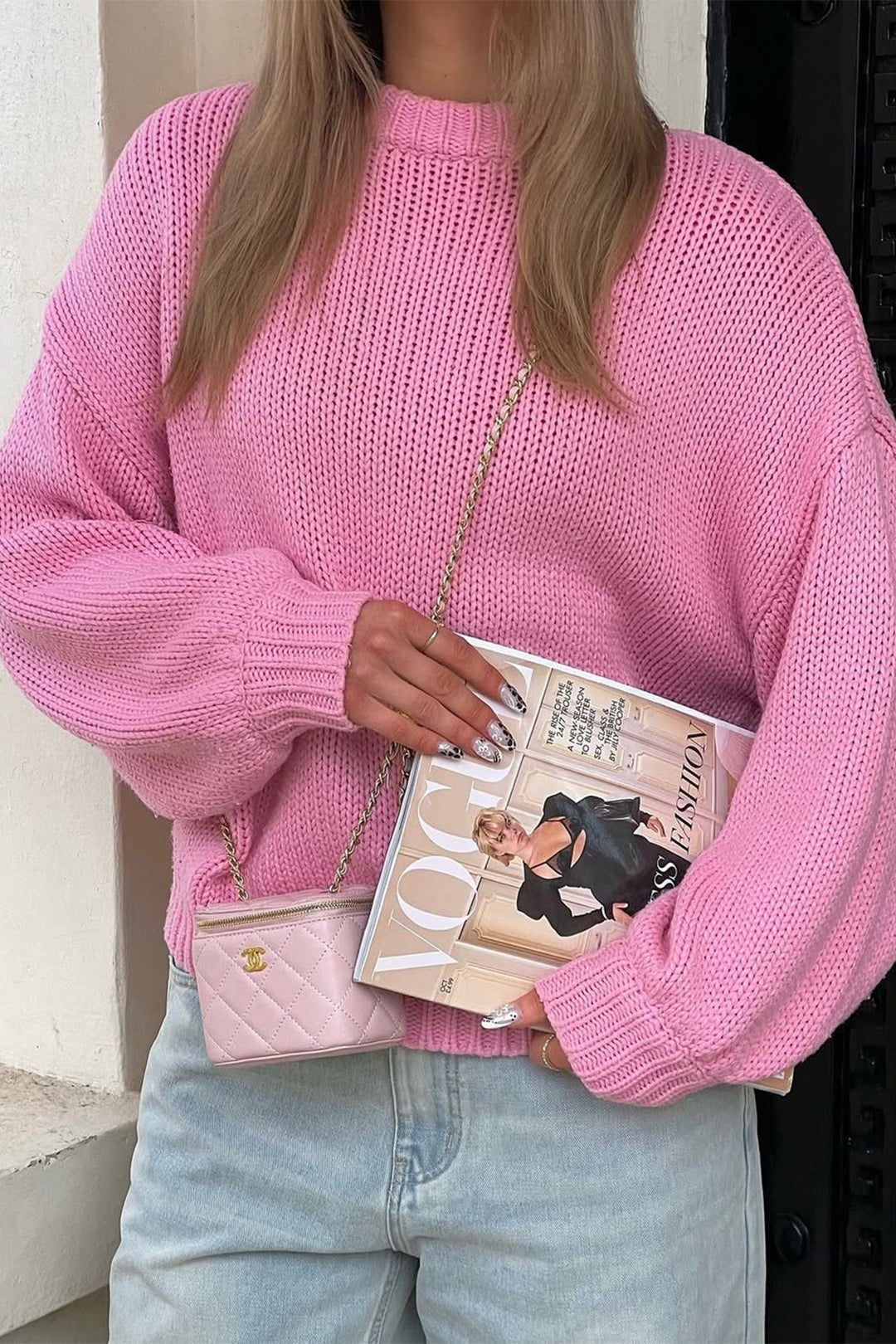 Women's Crew Neck Jumper with Drop Shoulders - photo 3