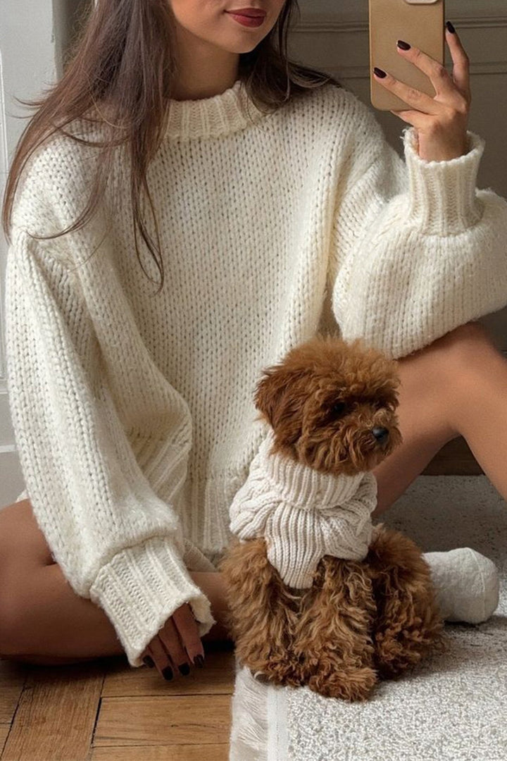 Women's Crew Neck Jumper with Drop Shoulders - photo 7