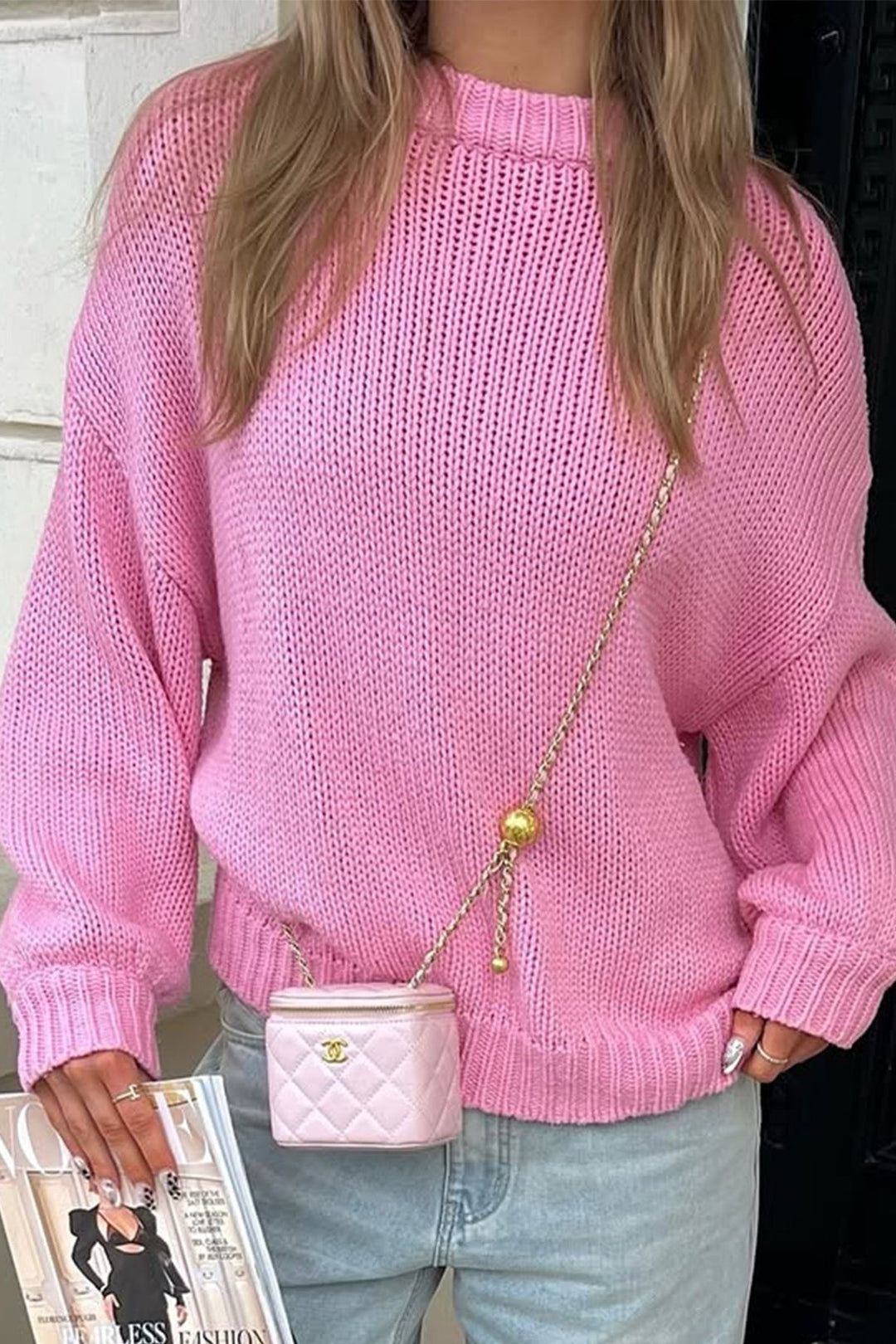 Women's Crew Neck Jumper with Drop Shoulders - photo 9
