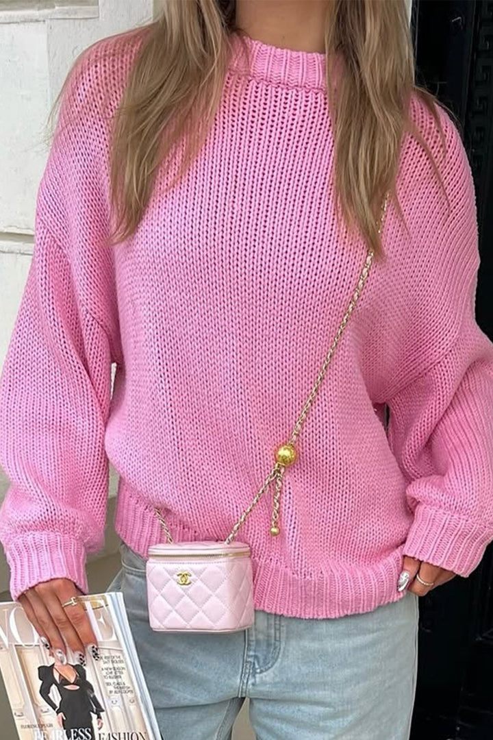 Women's Crew Neck Jumper with Drop Shoulders - photo 9