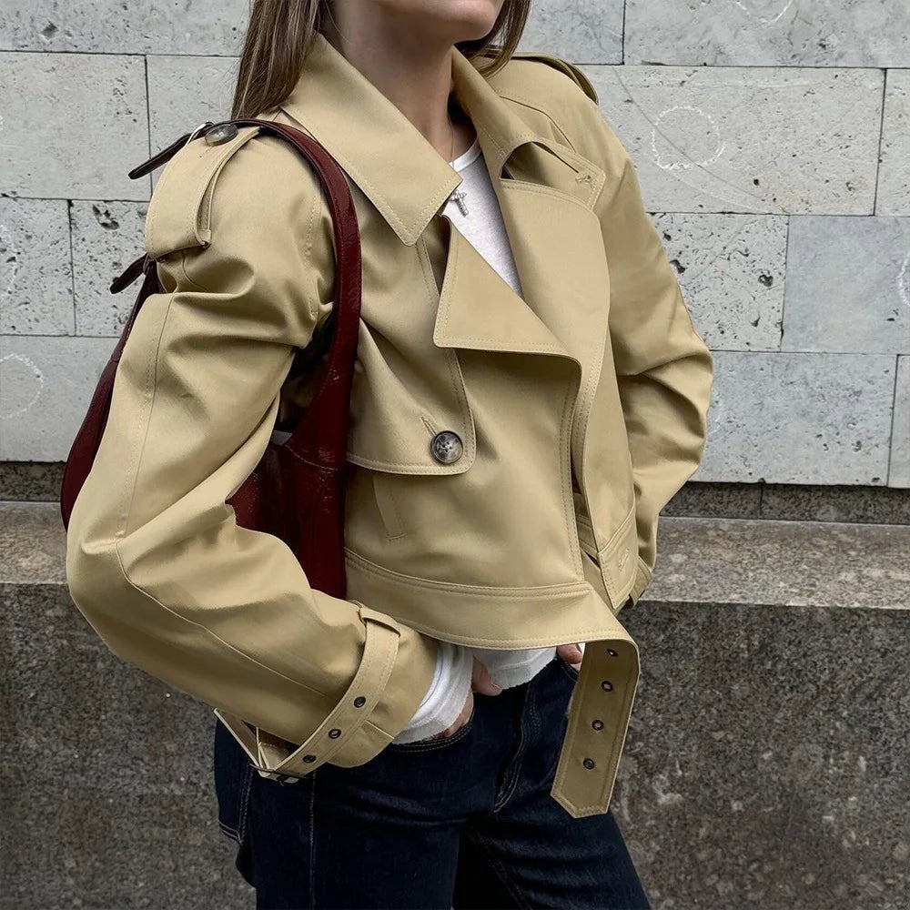 Women's Relaxed Collared Trench Coat - photo 1
