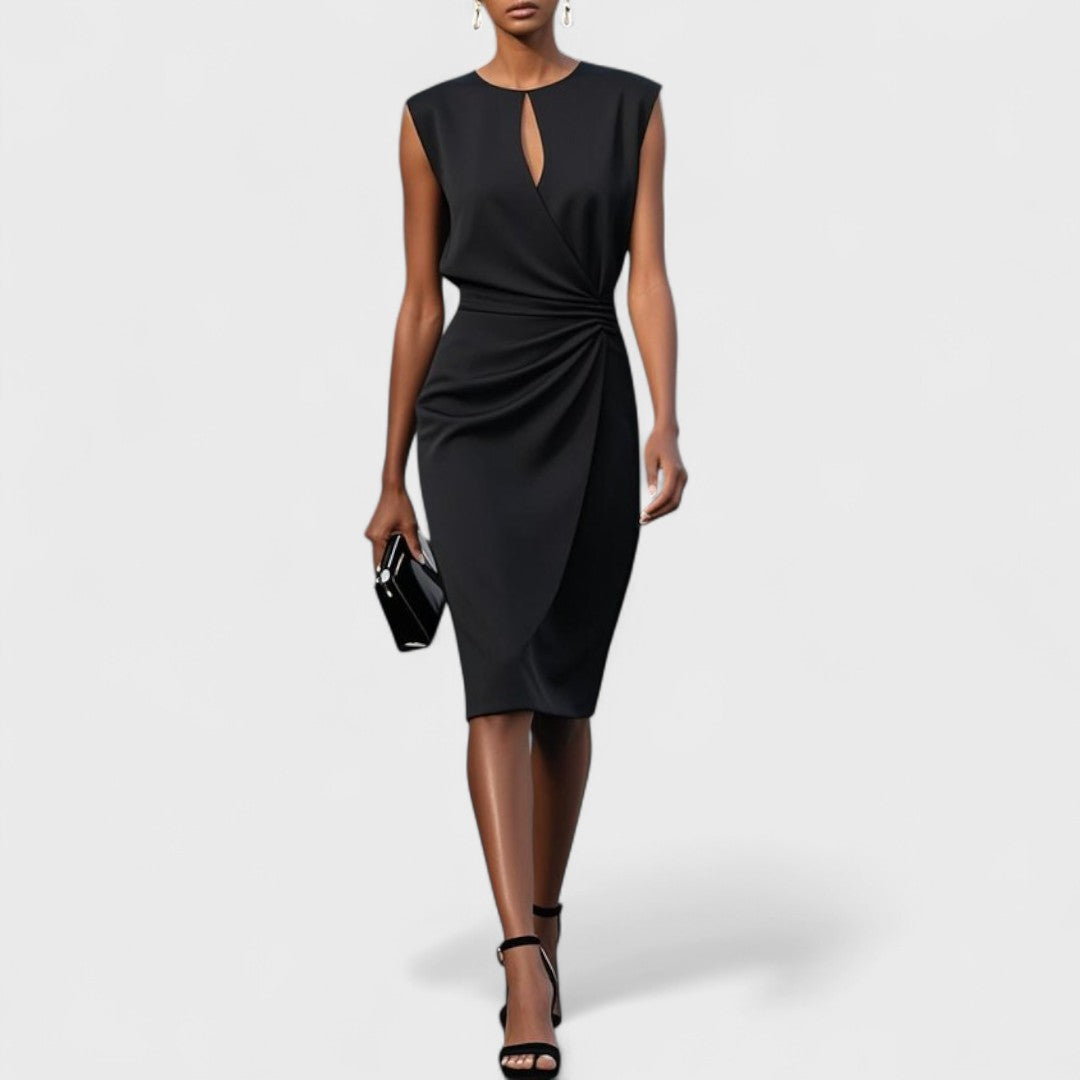 Women's Sleeveless Midi Dress with Keyhole Neckline - photo 3