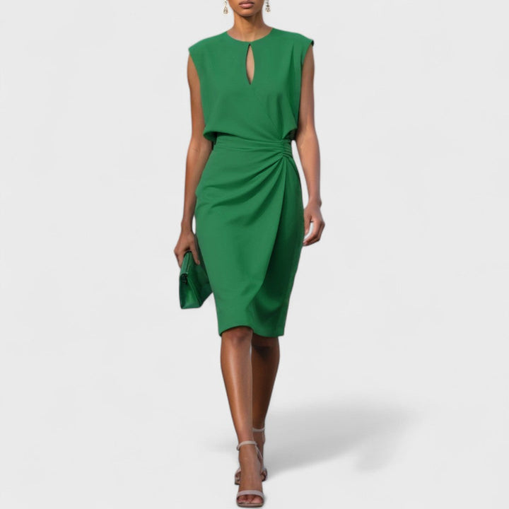 Women's Sleeveless Midi Dress with Keyhole Neckline - photo 4