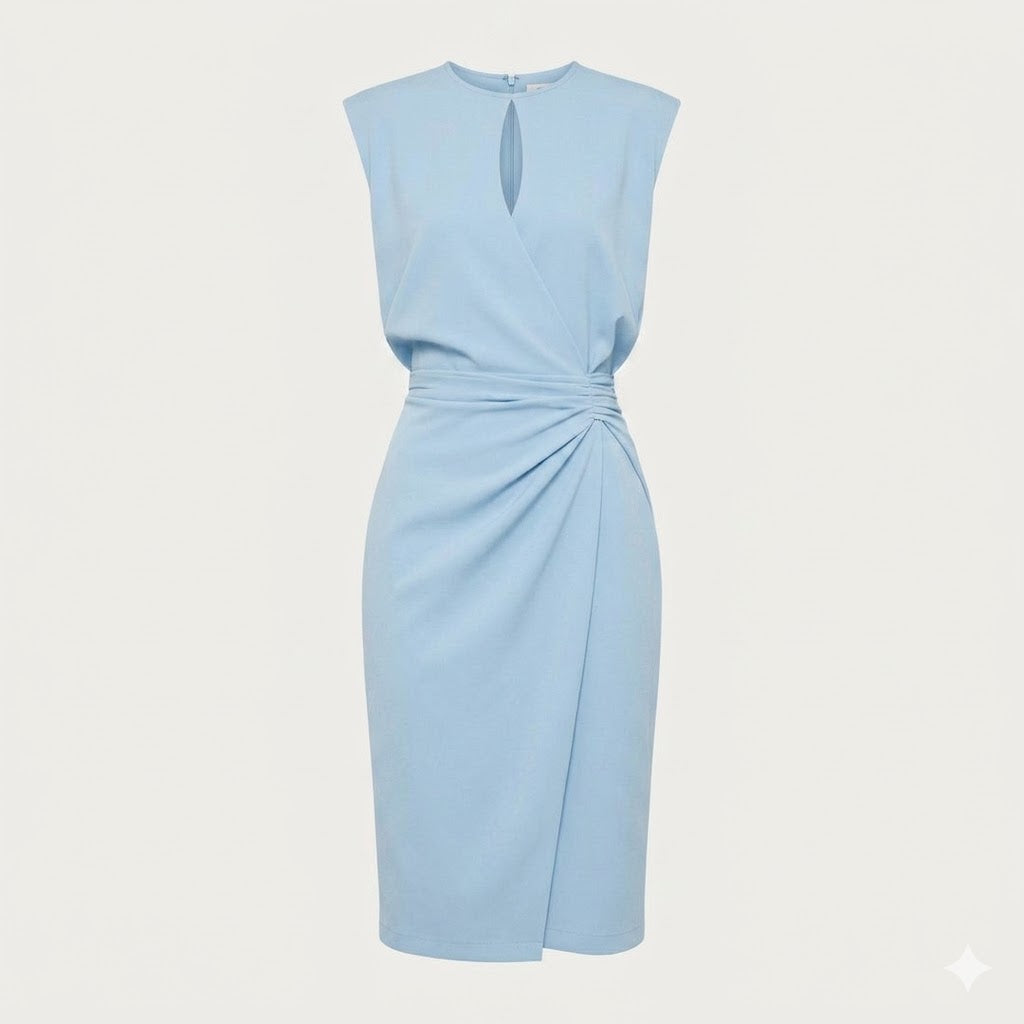 Women's Sleeveless Midi Dress with Keyhole Neckline - photo 6