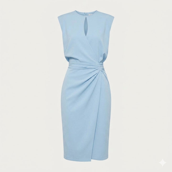 Women's Sleeveless Midi Dress with Keyhole Neckline - photo 6