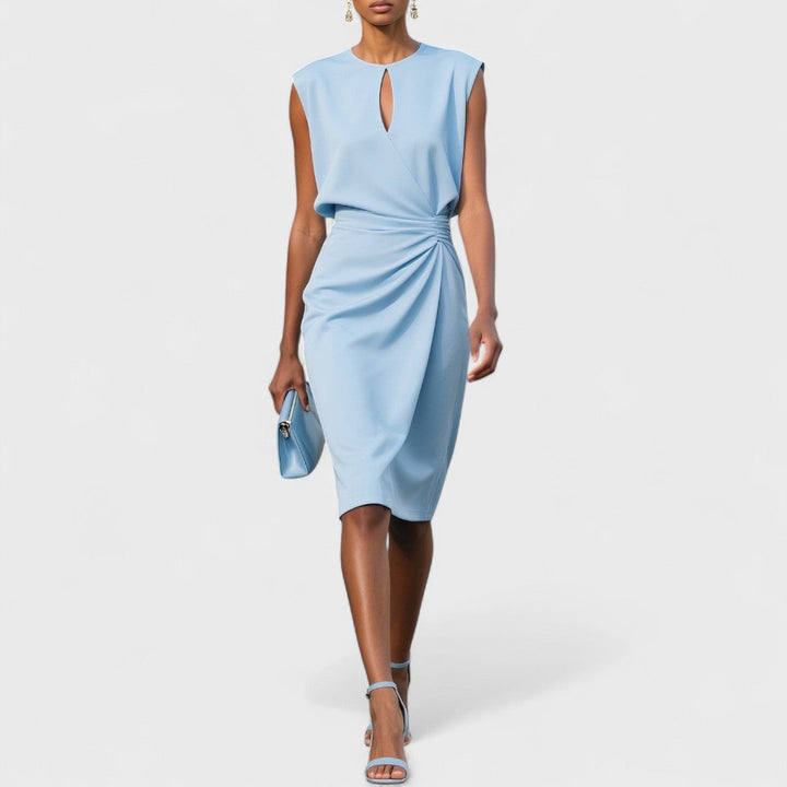 Women's Sleeveless Midi Dress with Keyhole Neckline - photo 7