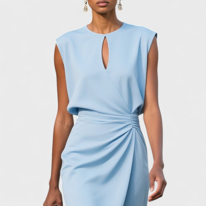 Women's Sleeveless Midi Dress with Keyhole Neckline - photo 8