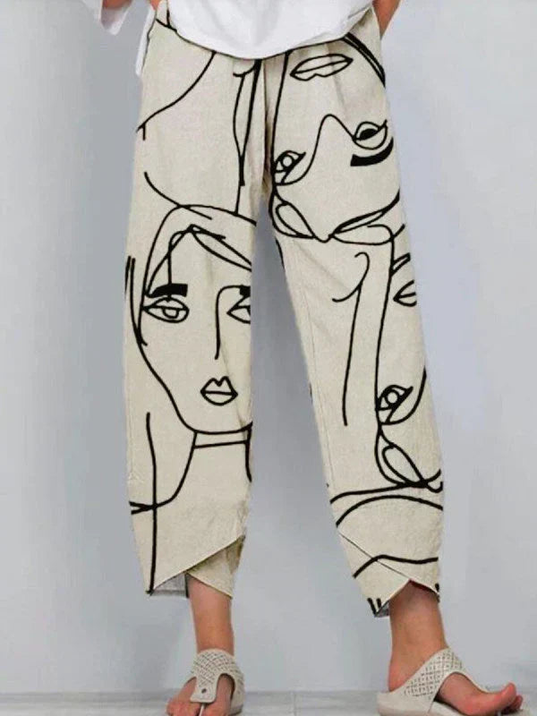 Women's Relaxed Elasticated Waist Trousers with Wide Leg - photo 1