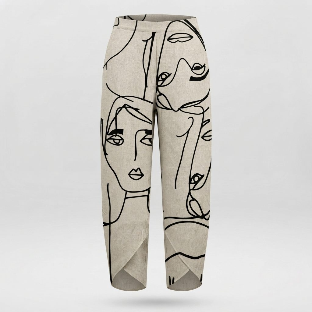 Women's Relaxed Elasticated Waist Trousers with Wide Leg - photo 2