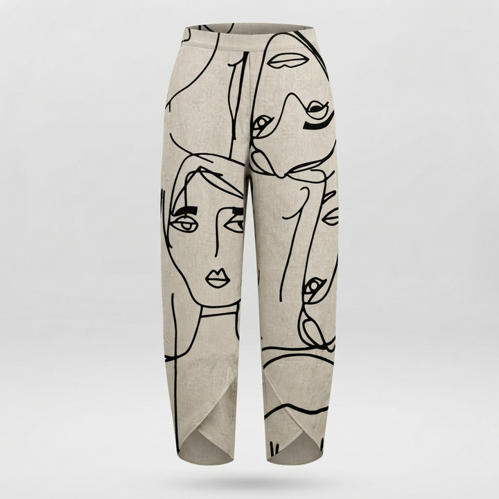 Women's Relaxed Elasticated Waist Trousers with Wide Leg - photo 2