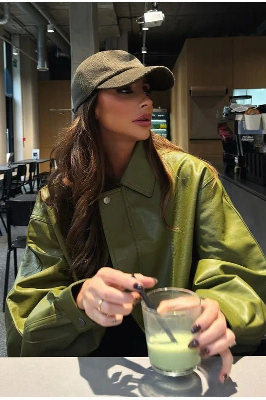 Women's Relaxed Hooded Biker Jacket with Collar - photo 1