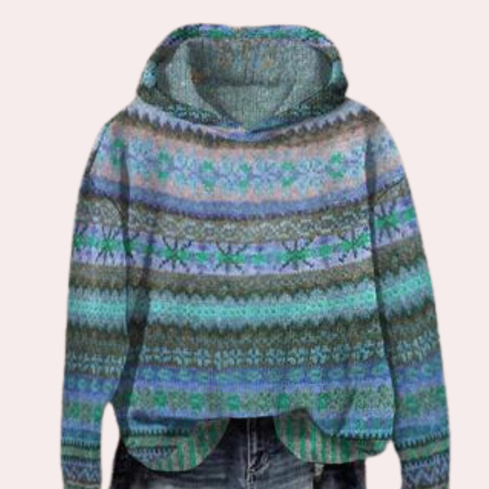 Women's Fair Isle Hoodie with Drop Shoulders - photo 1
