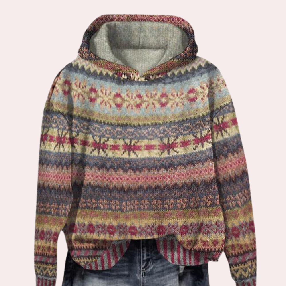 Women's Fair Isle Hoodie with Drop Shoulders - photo 2