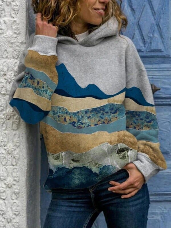 Women's Relaxed Hoodie with Long Sleeves - photo 3