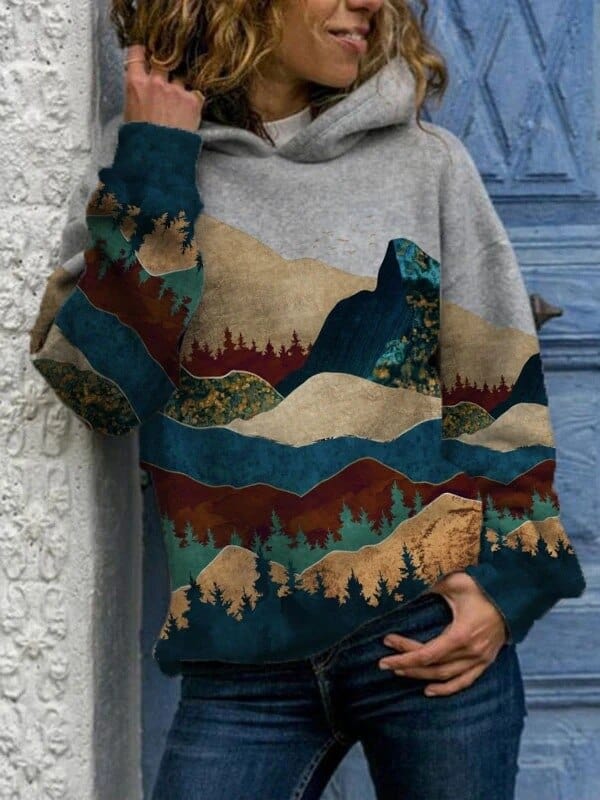 Women's Relaxed Hoodie with Long Sleeves - photo 4