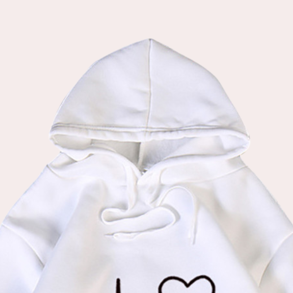Women's Relaxed Hoodie with Heart Print - photo 5