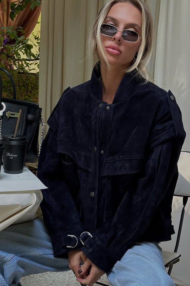 Women's Relaxed Pocket Jacket with Collar and Roll Neck - photo 2