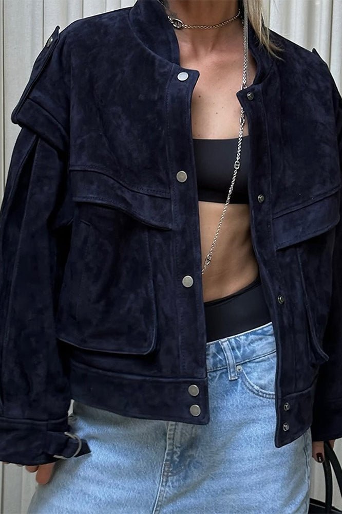 Women's Relaxed Pocket Jacket with Collar and Roll Neck - photo 8