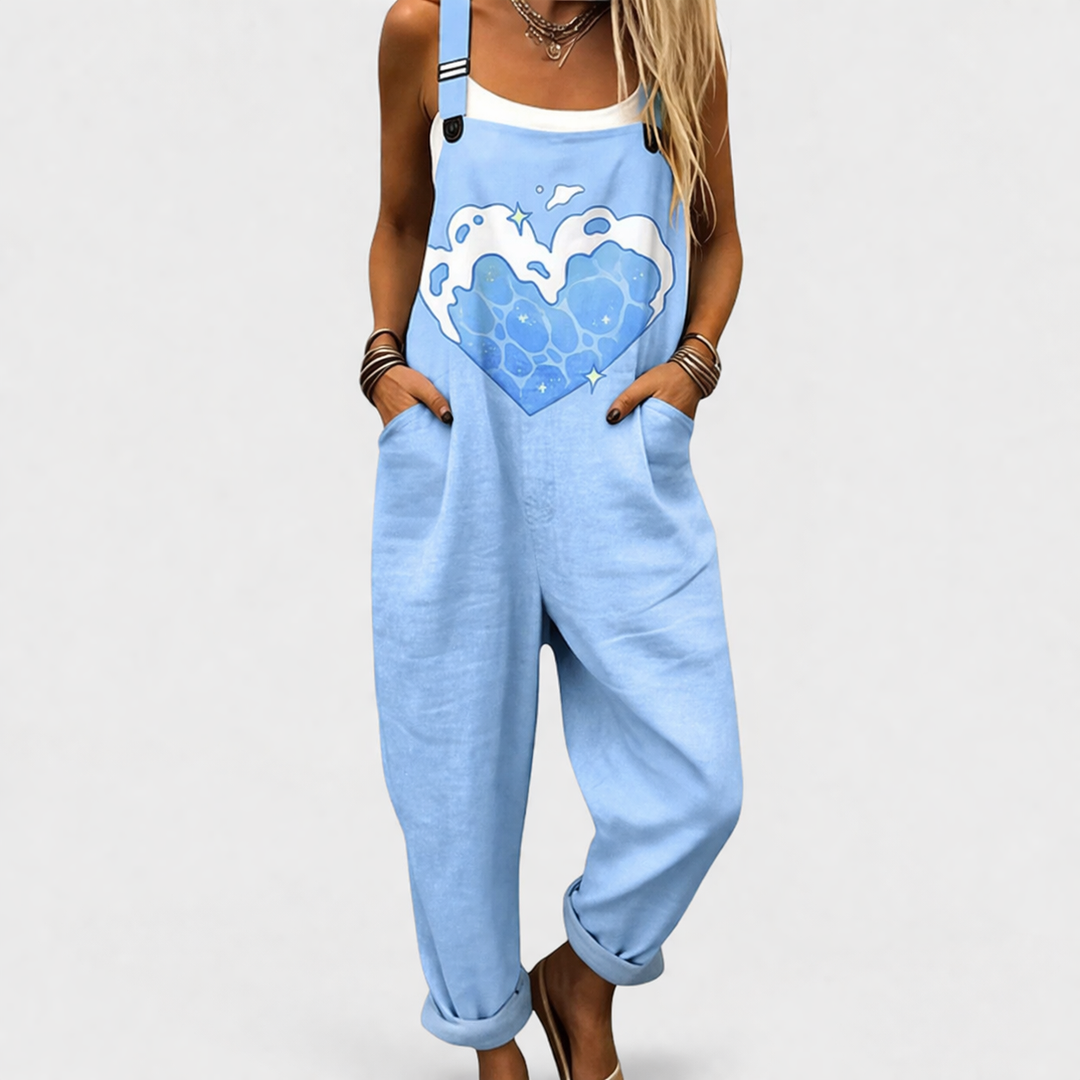 Women's Relaxed Pocket Jumpsuit with Square Neck - photo 1