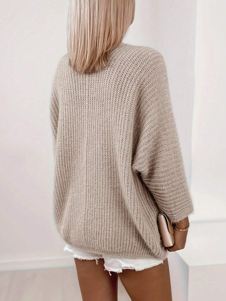 Women's Relaxed Ruched Cardigan with Batwing Sleeves - photo 3