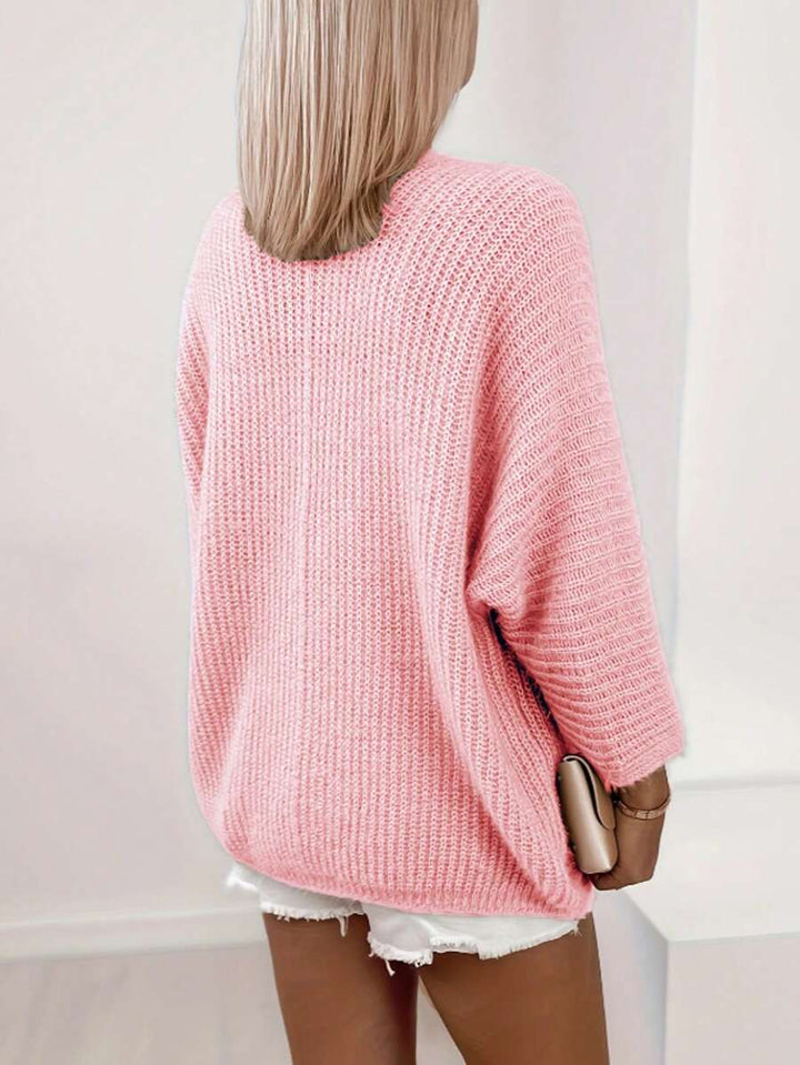 Women's Relaxed Ruched Cardigan with Batwing Sleeves - photo 7