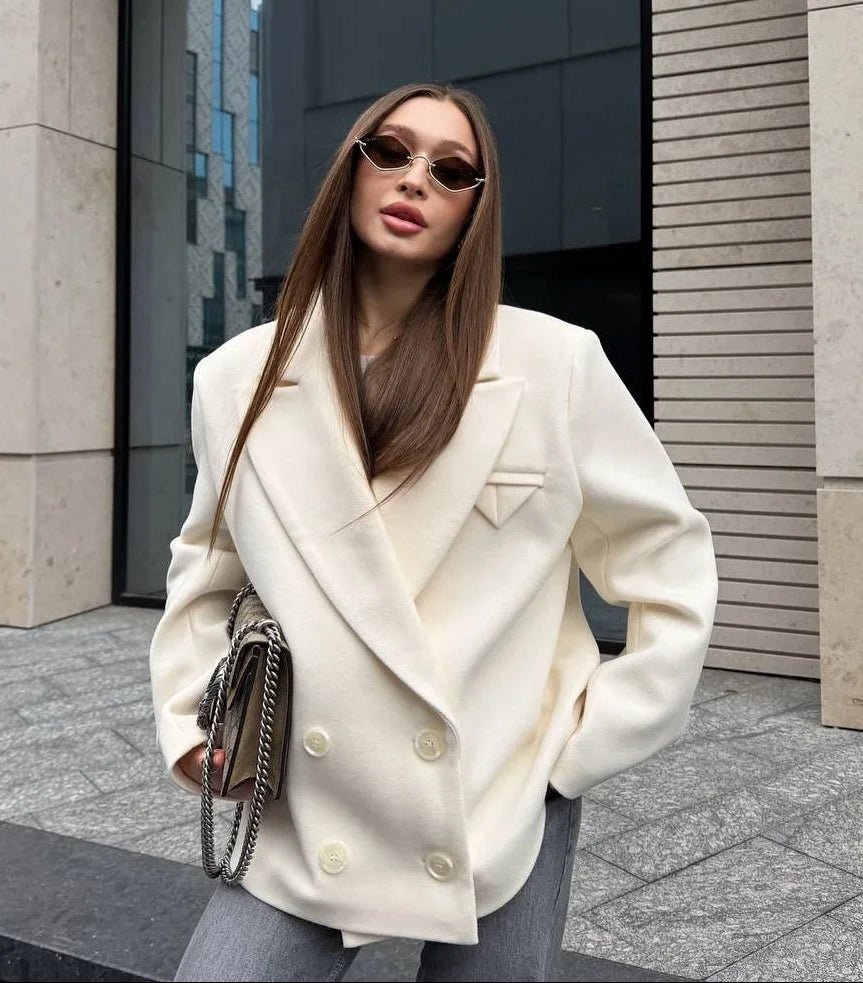 Women's Relaxed Ruched Coat with Collar - photo 1